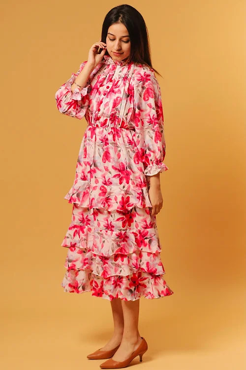 Sylvie Breezy Printed Layered Midi Dress